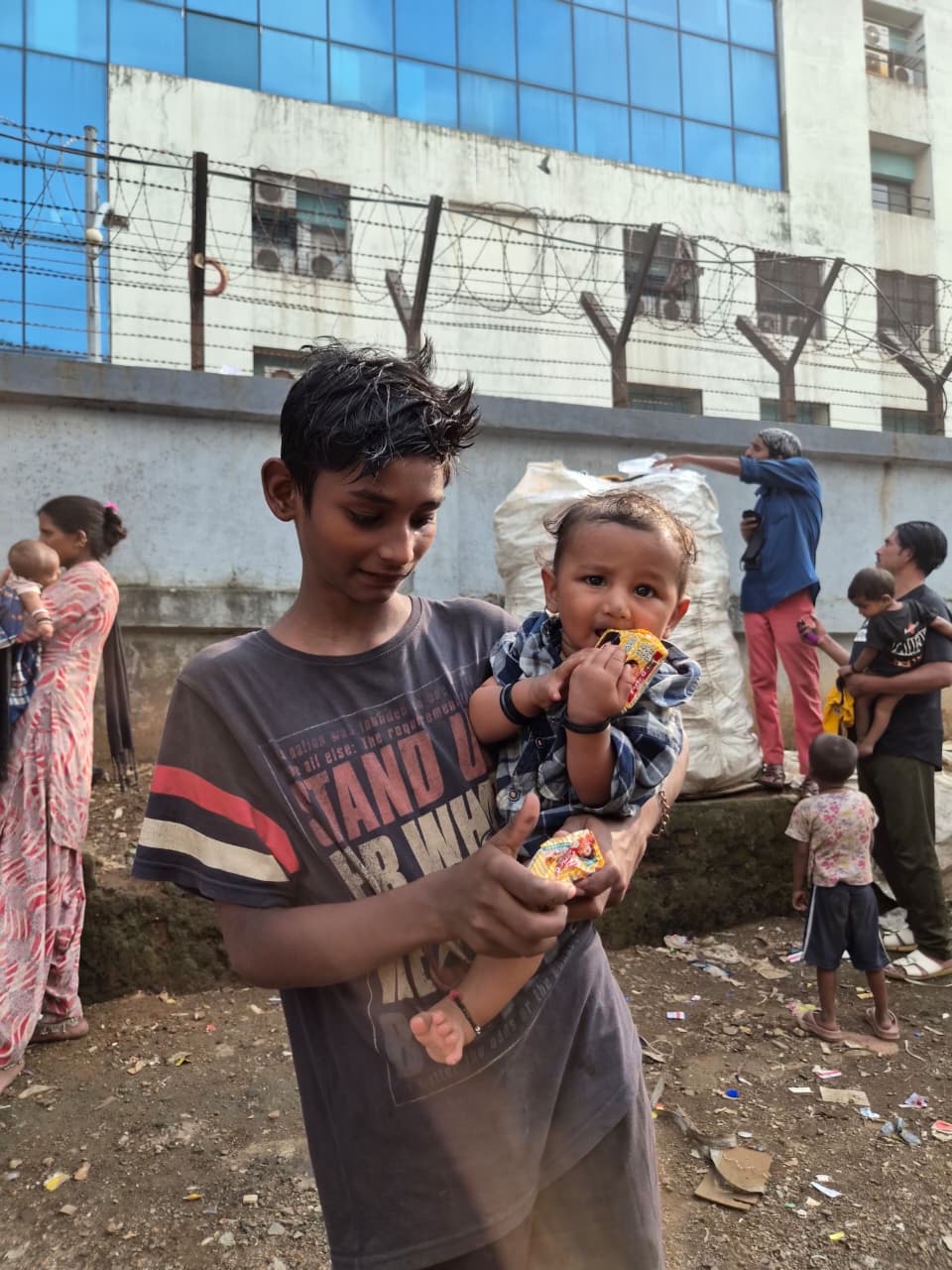 Joyful Moments with Children during Distribution