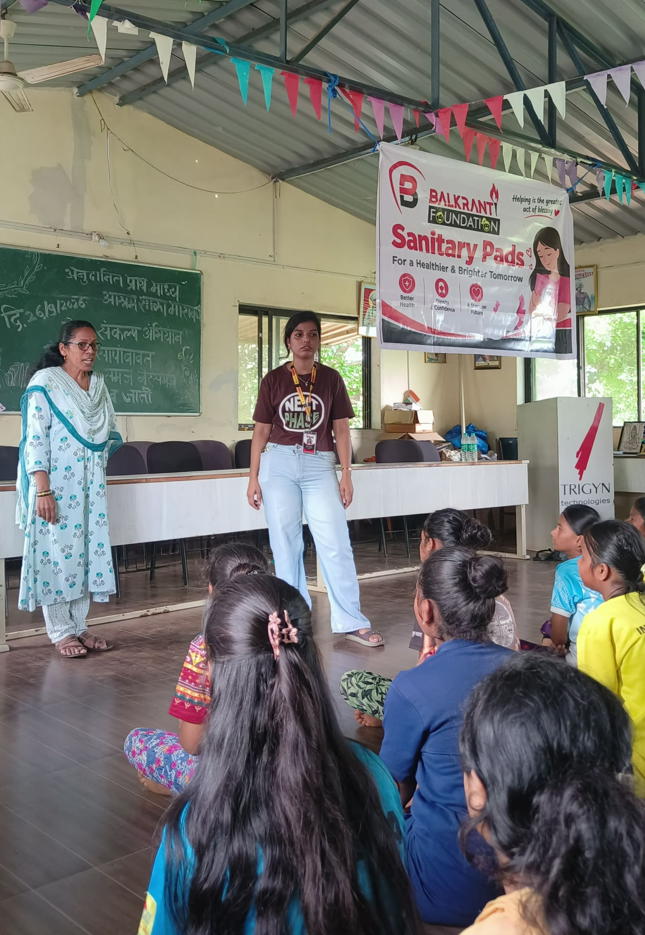 Sanitary Napkin Kit Handover at Ashram School